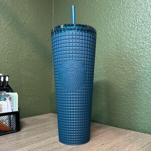 Navy Square studded Starbucks Tumbler
